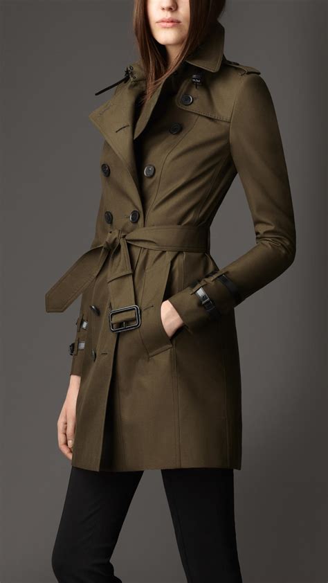 green Burberry trench coat